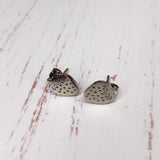 simple stainless steel strawberry earrings from have you met charlie a unique gift shop in adelaide south australia