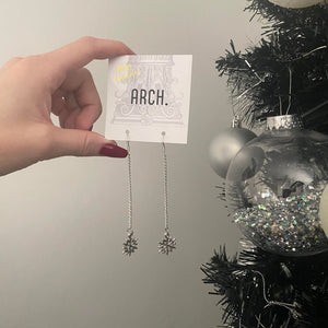 Arch Earrings - Snowflake Dangle from have you met charlie a gift shop with Australian unique handmade gifts in Adelaide South Australia