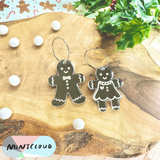 Mintcloud Christmas Earrings - Gingerbread People Gold and Silver Mirror*