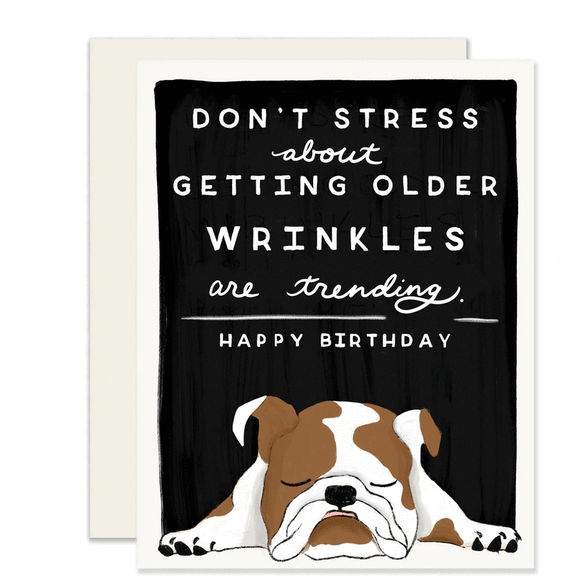 Slightly Stationary Greeting Card - Wrinkles, sold at Have You Met Charlie?, a unique gift store in Adelaide, South Australia.