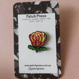 Patch Press Waratah pin in Black, sold at Have You Met Charlie?, a unique gift store in Adelaide, South Australia.