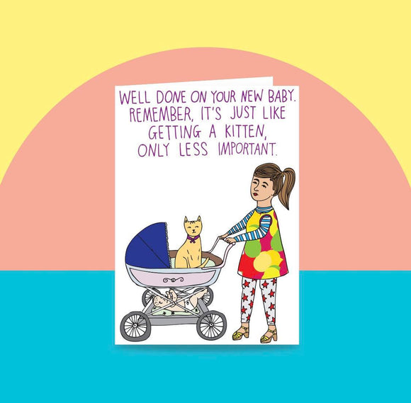 Able and Game - new baby kitten card. Sold at Have You Met Charlie?, a unique gift shop located in Adelaide/Brighton, South Australia.