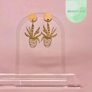Mintcloud Brass Dangles - Snake Plant