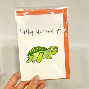 Orange Forest Greeting Card - Turtle-y Crazy About You