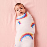 100% Bamboo Kip & Co baby swaddles - Rainbow Love from have you met charlie, a unique and quirky gift shop in Adelaide, South Australia