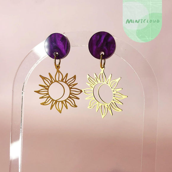 Mintcloud Brass Dangles - Sun Flower