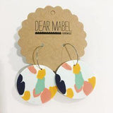 painted circle earrings by dear mabel handmade from have you met charlie a gift shop with Australian unique handmade gifts in Adelaide South Australia