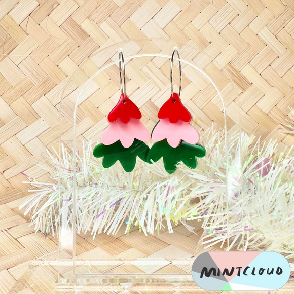 Mintcloud Christmas Earrings - Layered Gift Tree