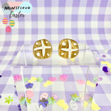 Mintcloud Easter Earrings - Hot Cross Bun Studs
