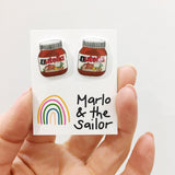 cute nutella jar stud earrings by marlo & the sailor from have you met charlie a gift shop with unique handmade australian gifts in adelaide south australia