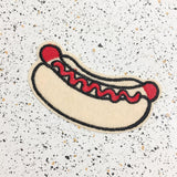 hot dog iron on patch by patch press from have you met charlie a gift shop with Australian unique handmade gifts in Adelaide South Australia