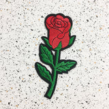 red rose iron on patch by patch press from have you met charlie a gift shop with Australian unique handmade gifts in Adelaide South Australia