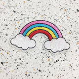 rainbow iron on patch by patch press from have you met charlie a gift shop with Australian unique handmade gifts in Adelaide South Australia