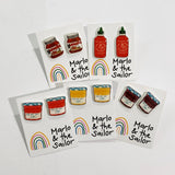 jam nutella and sriracha stud earrings by marlo & the sailor from have you met charlie a gift shop with unique handmade australian gifts in adelaide south australia