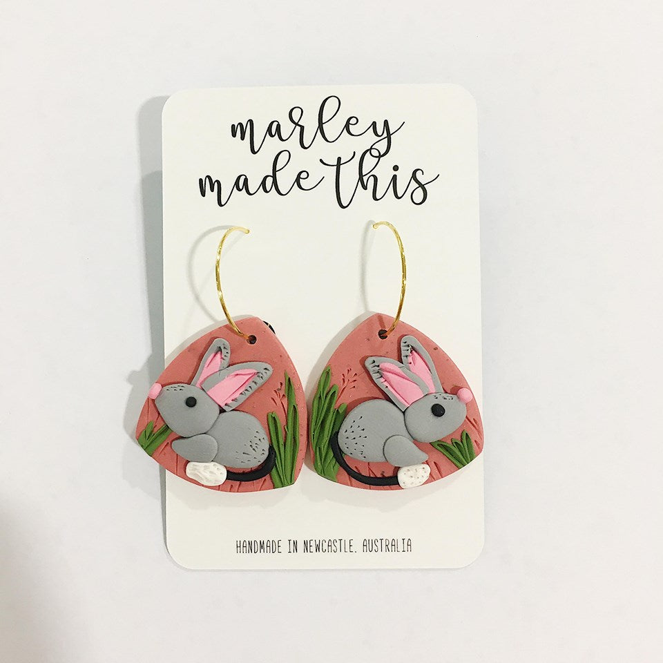 easter bilby polymer clay earrings by marley made this from have you met charlie a gift shop with unique handmade australian gifts in adelaide south australia