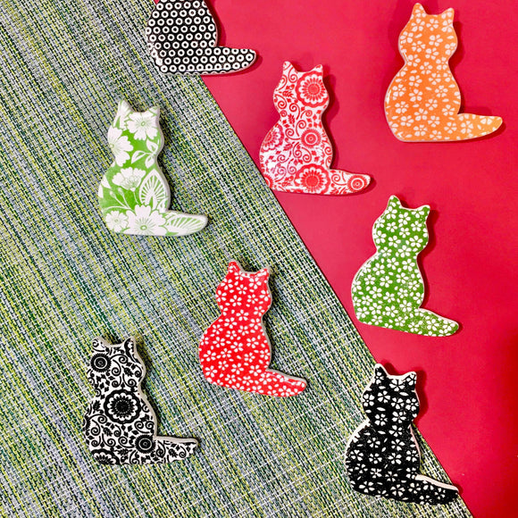 RJ Crosses Brooch - Multi Coloured Cats from have you met charlie a gift shop with Australian unique handmade gifts in Adelaide South Australia