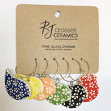 RJ Crosses - Ceramic Wine Glass Charms - Various from have you met charlie a gift shop with Australian unique handmade gifts in Adelaide South Australia