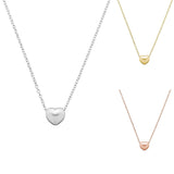 simple sterling silver rose gold and gold necklaces with 3d floating heart pendant threaded through chain from have you met charlie unique gift shop in adelaide south australia