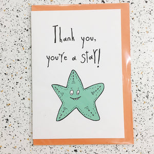 you're a star funny greeting card by orange forest from have you met charlie a gift shop with unique handmade australian gifts in adelaide south australia