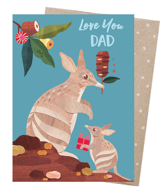 Earth Greetings Card - Father's Day Bandicoot Dad available at Have You Met Charlie, a gift shop in Adelaide, South Australia