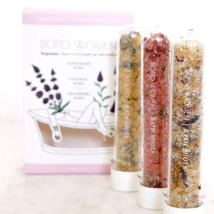 bopo women organic vegan cruetly free bath salts trilogy made in australia from have you met charlie a unique gift shop in adelaide south australia