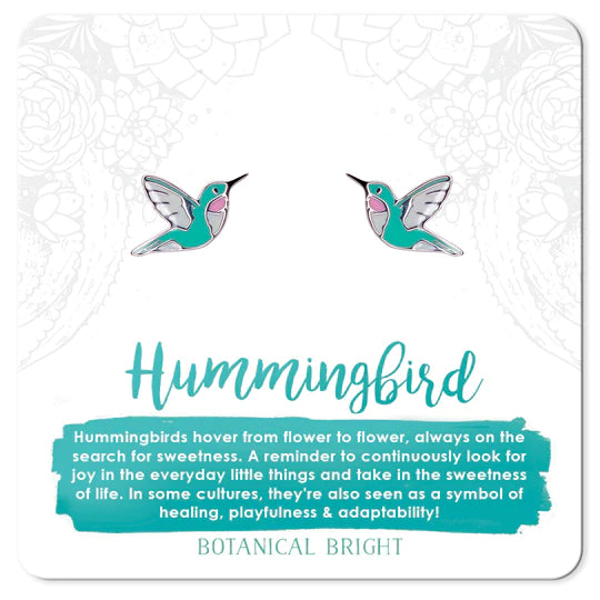 Botanical Bright - Hummingbird Stud Earrings. Sold at Have You Met Charlie?, a unique giftshop located in Adelaide, South Australia.