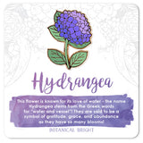 Hydrangea - Botanical Brights enamel pin - sold at Have You Met Charlie? a gift shop in Adelaide, South Australia selling unique and handmade gifts.
