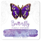 Botanical Brights enamel Purple Emperor Butterfly pin - sold at Have You Met Charlie? a gift shop in Adelaide, South Australia selling unique and handmade gifts.