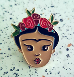 frida kahlo enamel pin by patch press from have you met charlie a gift shop with Australian unique handmade gifts in Adelaide South Australia