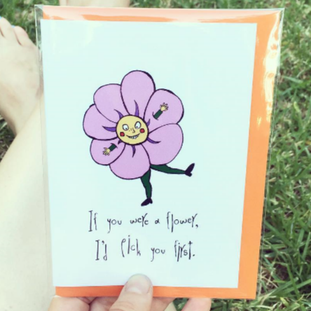 cute flower funny greeting card by orange forest from have you met charlie a gift shop with unique australian handmade gifts in adelaide south australia