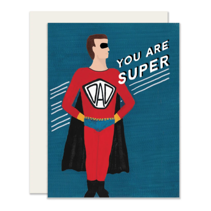 Slightly Stationery Father's Day Card - Super Dad from Have You Met Charlie? a gift shop in Adelaide South Australia