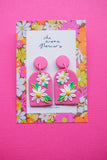 She Wore Flowers Dangles - Bright Pink Bouquet Rectangle from have you met charlie a gift shop with Australian unique handmade gifts in Adelaide South Australia