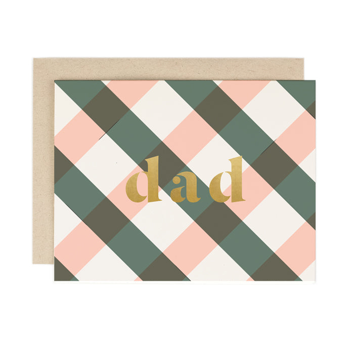 Father's Day Card - Gold Dad Plaid from Have You Met Charlie? a unique gift shop in Adelaide South Australia