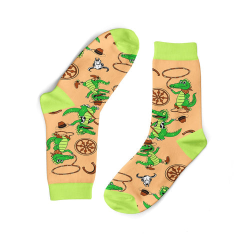 Funky Sock Co Bamboo Socks - Cowboy Crocodiles