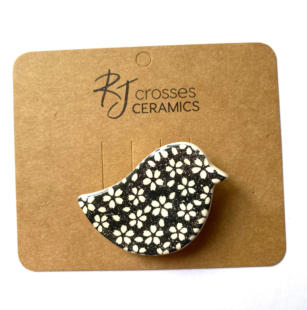 RJ Crosses Ceramic Brooch - Birds, sold at Have You Met Charlie?, a unique gift store in Adelaide, South Australia.