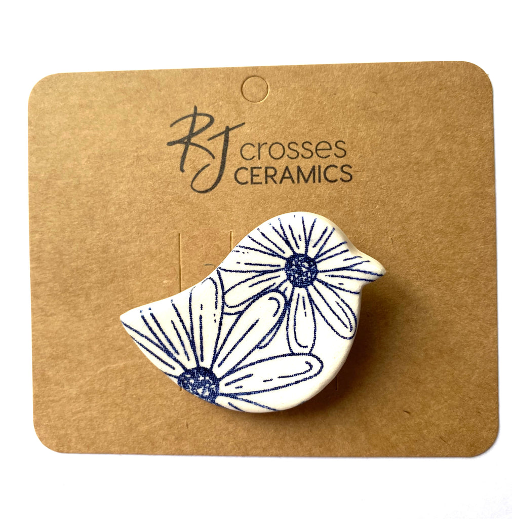 RJ Crosses Ceramic Brooch - Birds, sold at Have You Met Charlie?, a unique gift store in Adelaide, South Australia.