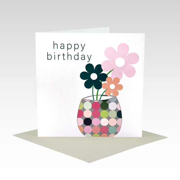 Rhi Creative Greeting Card - Spotty Flower Pot