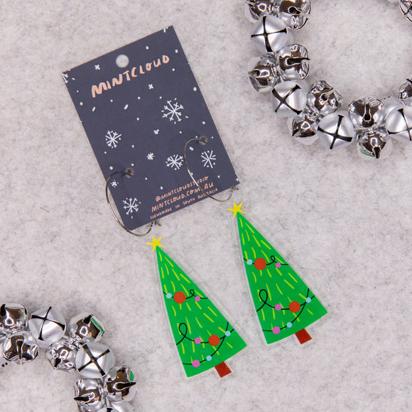 Mintcloud Christmas Earrings - Bright Christmas Tree