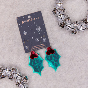 Mintcloud Christmas Earrings - Holly from Have You Met Charlie? a gift shop in Adelaide South Australia