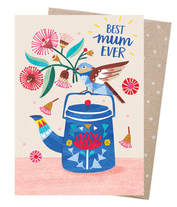 Earth Greetings Card -  Best Mum Teatime from have you met charlie a gift shop with Australian unique handmade gifts in Adelaide South Australia