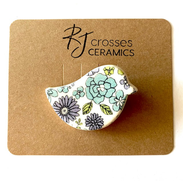 RJ Crosses Ceramic Brooch - Birds, sold at Have You Met Charlie?, a unique gift store in Adelaide, South Australia.