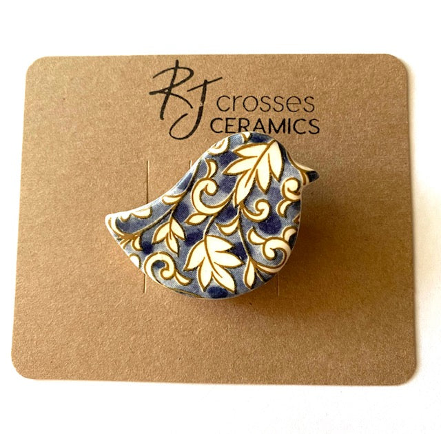 RJ Crosses Ceramic Brooch - Birds, sold at Have You Met Charlie?, a unique gift store in Adelaide, South Australia.