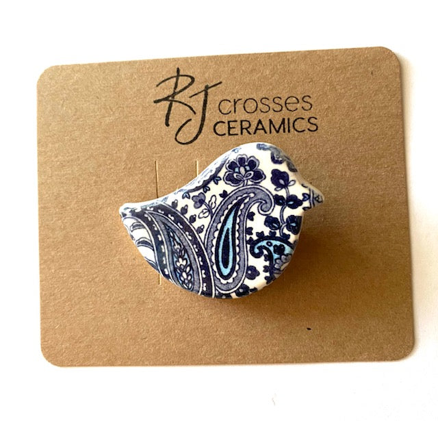 RJ Crosses Ceramic Brooch - Birds, sold at Have You Met Charlie?, a unique gift store in Adelaide, South Australia.