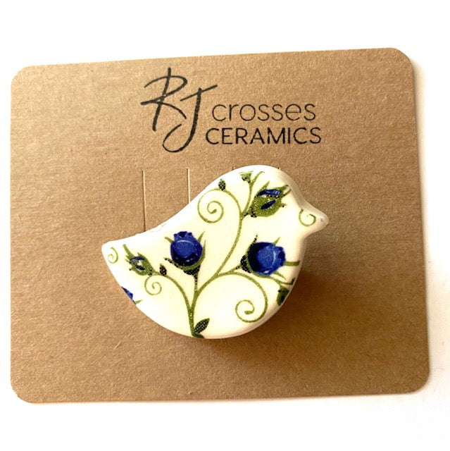 RJ Crosses Ceramic Brooch - Birds, sold at Have You Met Charlie?, a unique gift store in Adelaide, South Australia.