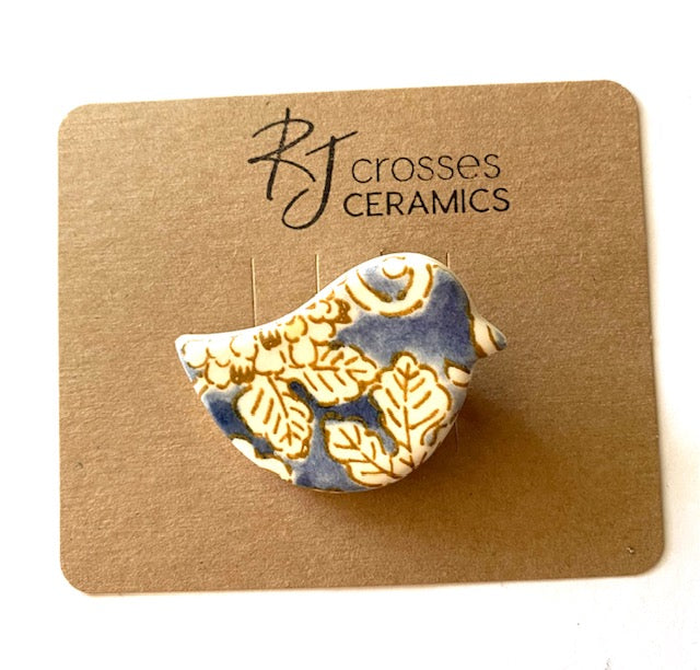 RJ Crosses Ceramic Brooch - Birds, sold at Have You Met Charlie?, a unique gift store in Adelaide, South Australia.