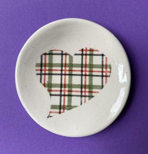 RJ Crosses Plaid Heart Dishes, sold at Have You Met Charlie?, a unique gift store in Adelaide, South Australia.