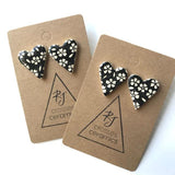 RJ Crosses Earrings - Patterned Heart Studs from have you met charlie a gift shop with Australian unique handmade gifts in Adelaide South Australia