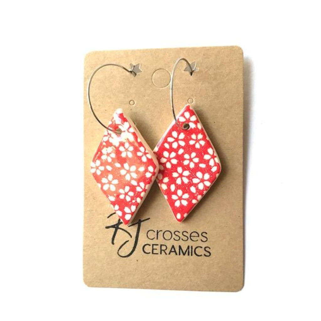 RJ Crosses Earrings - Diamond Dangles from have you met charlie a gift shop with Australian unique handmade gifts in Adelaide South Australia