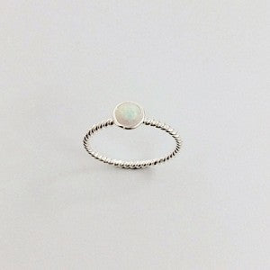 Sterling Silver Stacker Ring - White Opalite with a Twist sold at Have You Met Charlie? a unique gift shop in Adelaide, South Australia