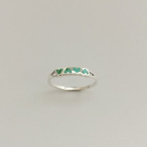 Sterling Silver Stacker Ring - Turquoise Hearts sold at Have You Met Charlie? a unique gift shop in Adelaide, South Ausrtalia